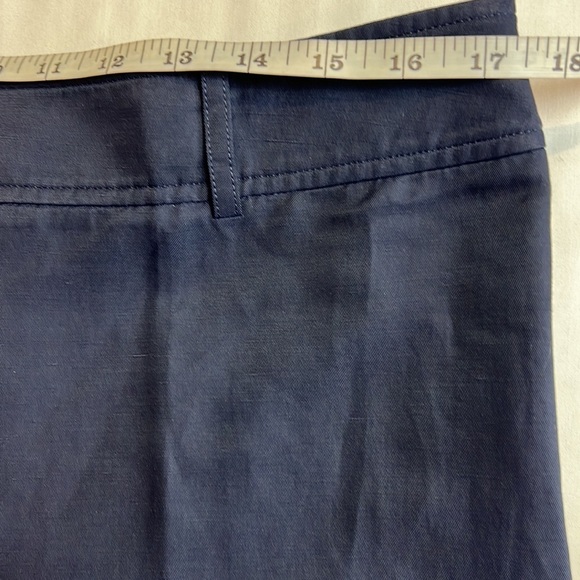 Talbots Pants Womens Size 16 Navy Blue Linen Blend Mid Rise Wide Leg trousers - Picture 7 of 11